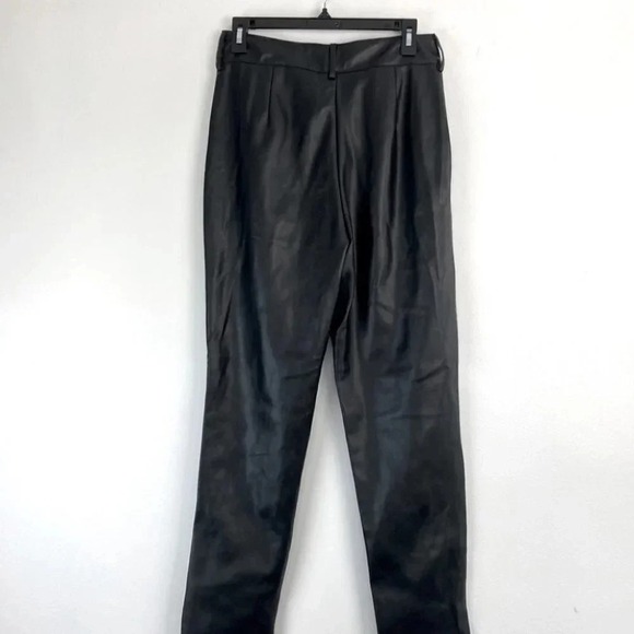 ShoeDazzle Pants 6 8 Medium High Rise Black Faux Leather Slim Stretchy Moto - Picture 10 of 11